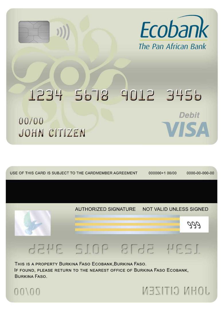 Burkina Faso Ecobank bank visa debit card